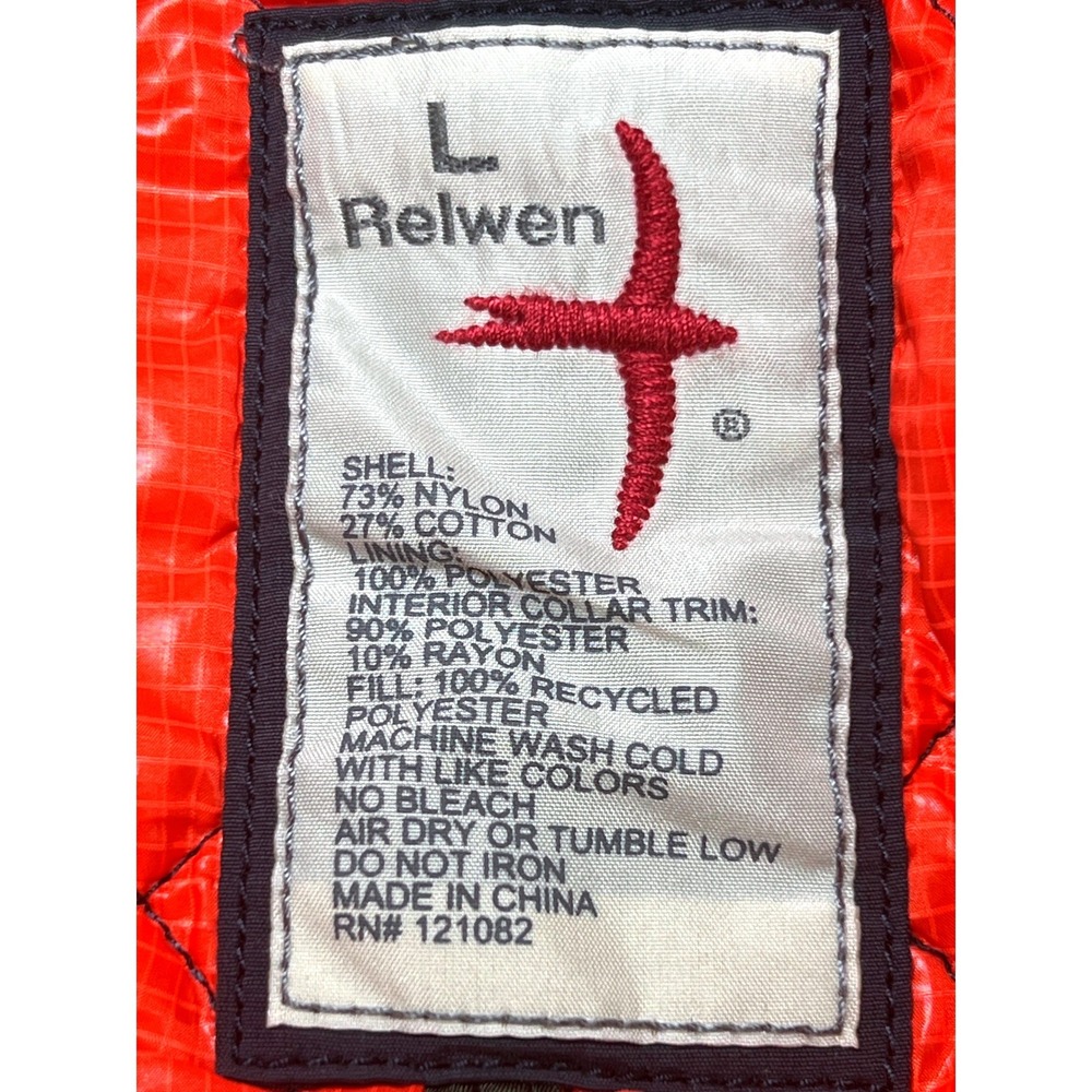 Relwen Quilted Tanker Jacket Mens Large Gray Diamond Quilt Snap Front Coat